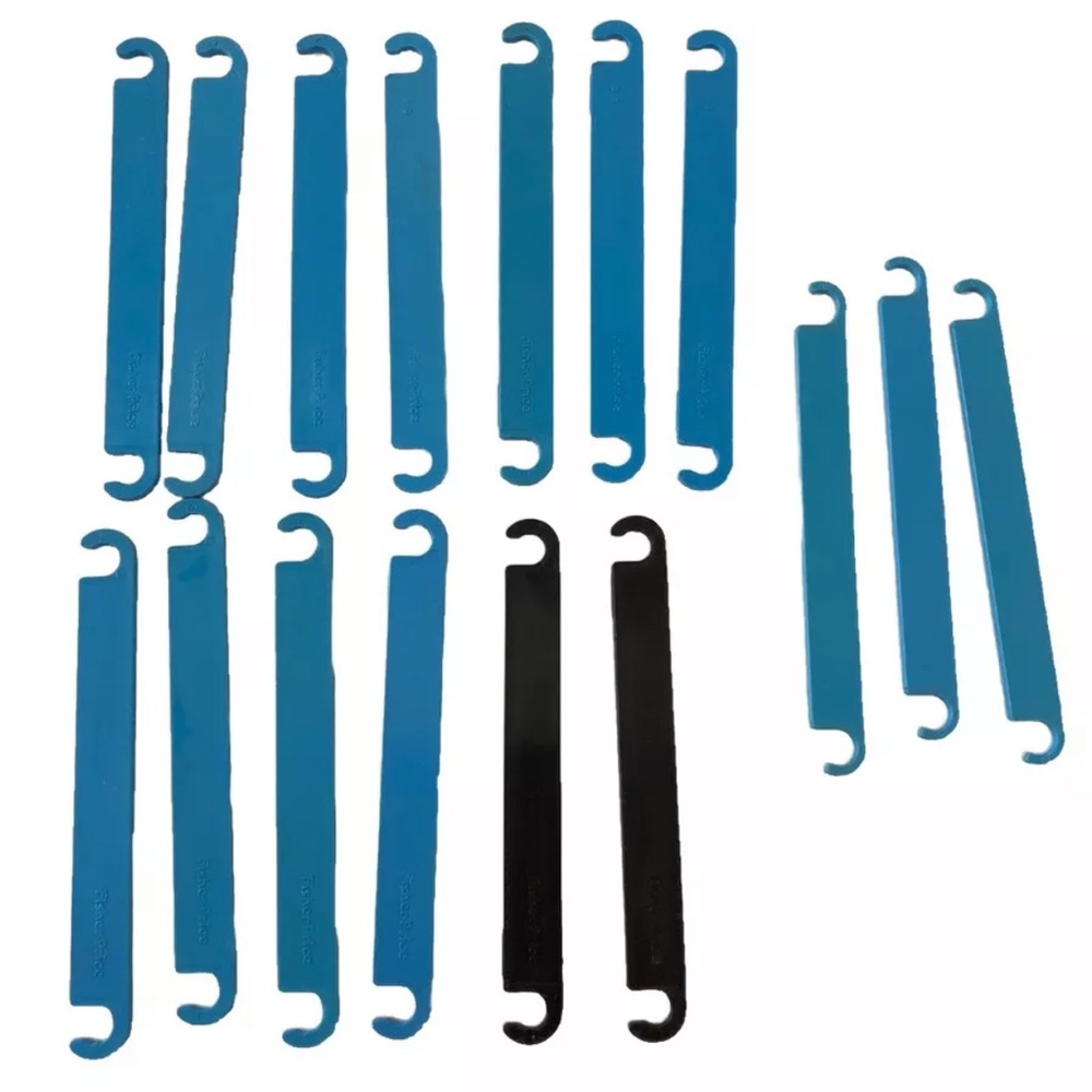 16 Vtg Construx Blue Black Links Flat Hooks Fisher Price Replacement Parts